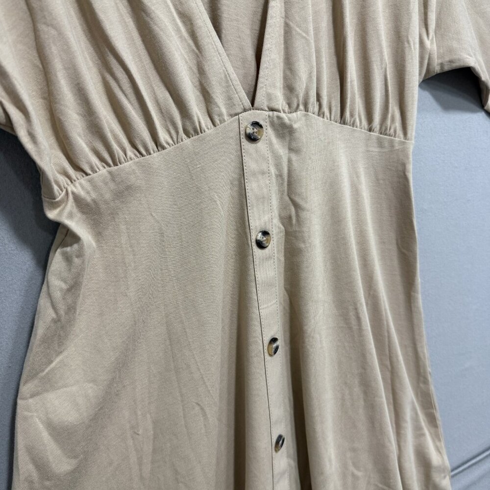 ASOS DESIGN Dress Womens Small Button Front Tea Casual V Neck Short Sleeve - Picture 3 of 11